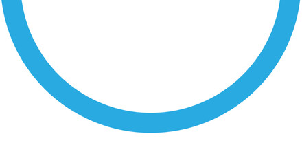 Blue semicircle geometric line shape