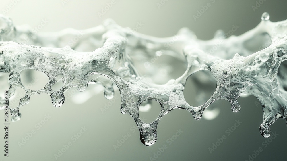 Poster exploring the dynamic movement of water droplets nature macro photography serene environment close-u