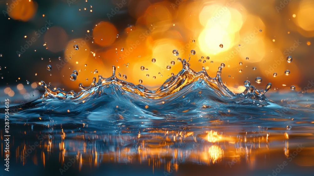Poster dynamic water splash event abstract background photography vibrant environment close-up view fluid m