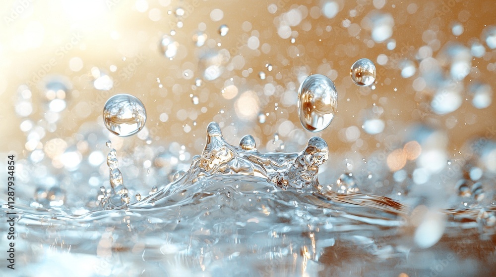 Poster dynamic water splashing action natural outdoor setting high-definition close-up captivating visual a