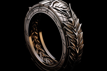 Ornate Metal Ring with Intricate Carvings