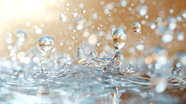 Dynamic water splashing action natural outdoor setting high-definition close-up captivating visual appeal evoking serenity and motion