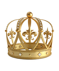 Exquisite Ornate Golden Crown PNG– Majestic Royal Headpiece with Gemstones PNG