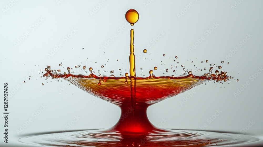 Poster dynamic liquid splash studio setting high-speed photography isolated background close-up perspective