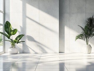 Modern interiors feature indoor plants and flowers enhancing light-filled rooms with minimalist decor