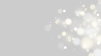 Vector sparkling light particles. Glowing bokeh light effect design. Glitter confetti overlay texture
