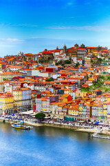 Porto, Portugal old town view with Douro river © Nataliya