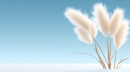 Serene Pampas Grass in Minimalist Setting: Soft Textures and Calm Atmosphere for Elegant Design