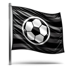 A black color goal flag isolated on white background