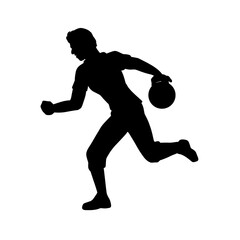 Bowling Player Silhouette Vector