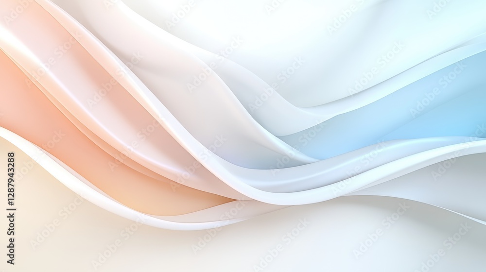 Poster elegant abstract waves in soft pastel colors creating a serene and harmonious visual background.