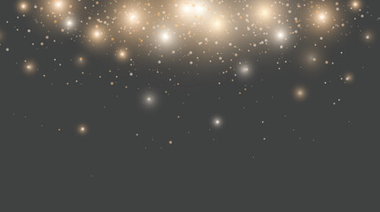 Shining light effect with bright particles. Abstract light particle elements. Glitter dust background vector design