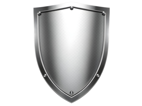 A silver shield, rendered in a 3D style