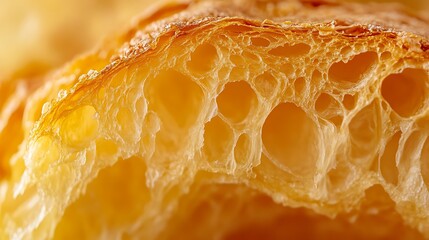 Golden and Flaky Croissant: A Close-up of Perfectly Baked Delight