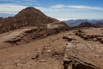 Upper beginning of Gishron Gorge and the Red Sea on the horizon