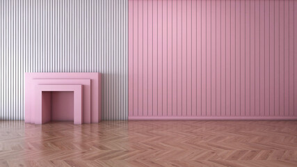 Room interior with wall background. 3D rendering ,3D illustration	
