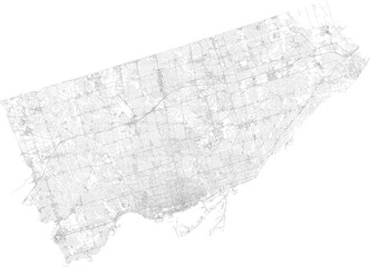 Map of Toronto city transportation routes	