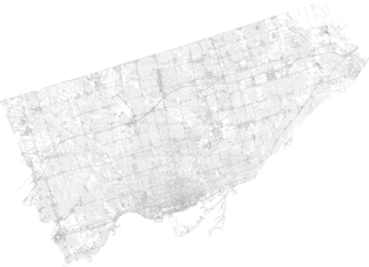 Map of Toronto city transportation routes	