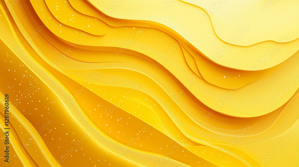 Poster a yellow background with a wave pattern