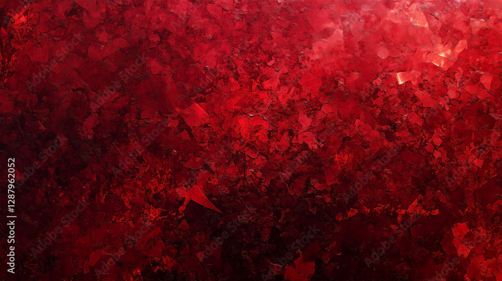 Poster A red background with a red and black pattern