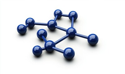 Obraz premium Blue connected spheres network on white background