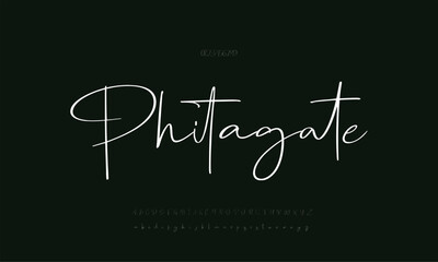 Obraz premium Phitagate vector font alphabet with numbers