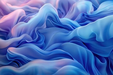 Obraz premium Abstract Blue Fabric Waves: A Serene Digital Art Piece