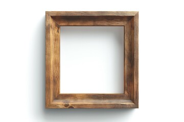 A rustic wooden frame against a clean, white background, ideal for displaying artwork or photographs.