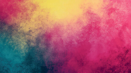 Obraz premium Vibrant abstract digital artwork with textured gradient transitions from teal to yellow, magenta, and pink
