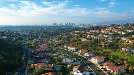 Fototapeta premium Stunning Panoramic View of Urban Real Estate Showcasing City Architecture and Vibrant Cityscape