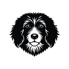 Bernedoodle Head Silhouette Vector Design