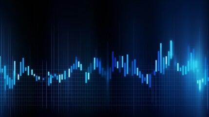 Blue stock market chart or candlestick graph background for financial business concept design. Generative ai