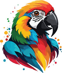 Colorful Parrot Head vector design, Parrot Illustration vector design