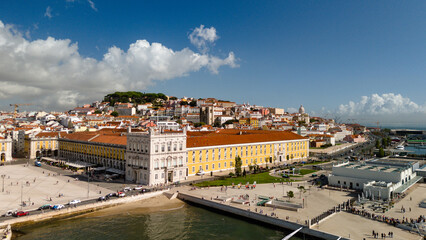 Fototapeta premium Aerial view at Lisbon on a sunny day 