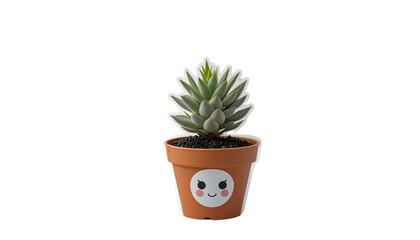 Cute Succulent in Pot, Happy Plant, Indoor Plant - Minimalism