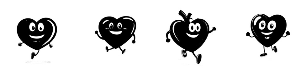 A cartoon character of a running heart is shown jogging to maintain health, as an isolated modern athlete organ engaging in cardio workouts and sports exercises for cardiology and a medical personage