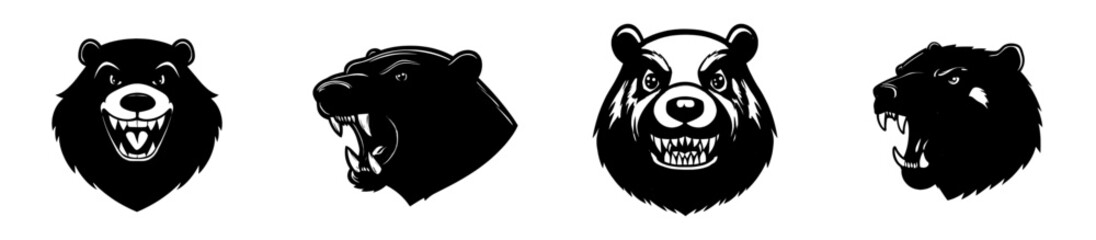 Modern college or school team icon featuring the head of an angry cartoon beaver mascot or animal character for a sport team emblem