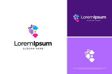 Creative gift shop logo vector design template. Business shop logo design