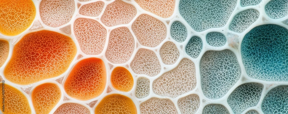 Aufkleber ocean acidification concept. a vibrant abstract texture with colorful bubbles and shapes creating an
