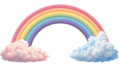 Pastel Rainbow Clouds Illustration - Pastel colors