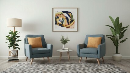 modern living room with armchair