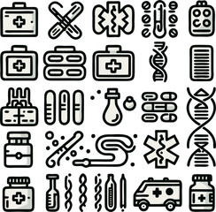 Modern Medical Icon Set for Healthcare Branding