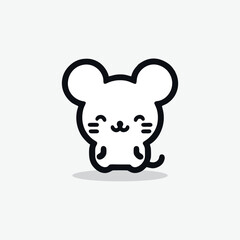 Cute cartoon mouse. vector