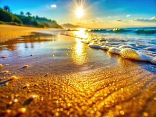 Obraz premium Wet Sand Beach Texture Background - High Resolution Stock Photo