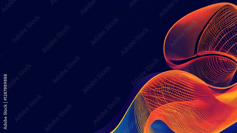 Aufkleber abstract wave pattern with vibrant gradient on dark blue background for design