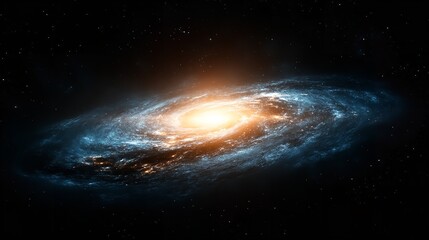 Fototapeta premium Stunning spiral galaxy with glowing core and swirling blue clouds captured in deep space