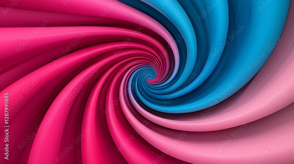 Poster the image contains a swirling vortex of pink and blue colors, creating an abstract and visually capt