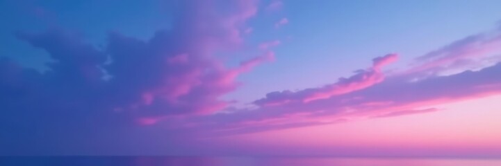 Obraz premium Gentle gradient of blues and purples in the evening sky, soft, sky