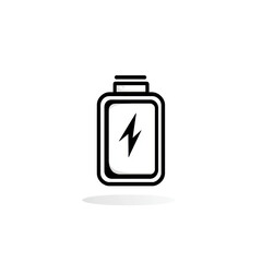Isolated Simplistic Battery Icon with Lightning Bolt