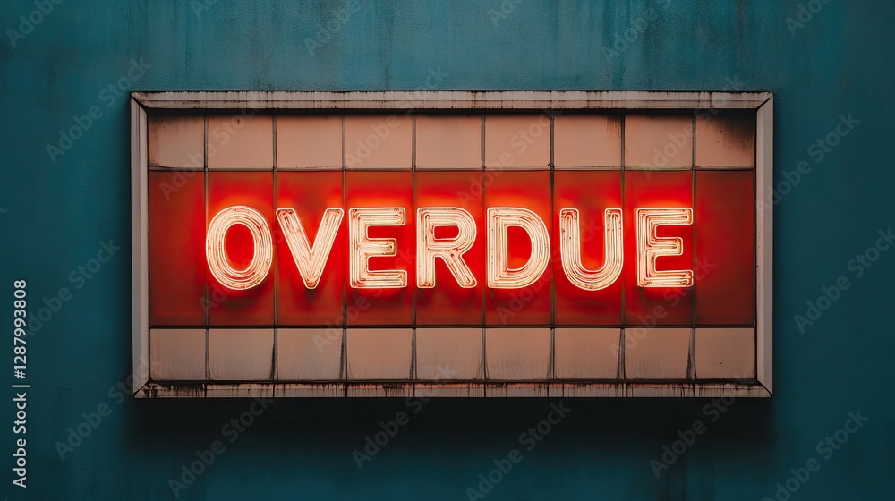 Aufkleber a bright red sign displaying the word 